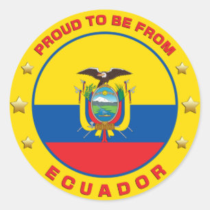 Pegatina Redonda Orgulloso De Ser De Ecuador