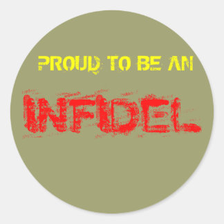 PEGATINA REDONDA ORGULLOSO DE SER INFIDEL
