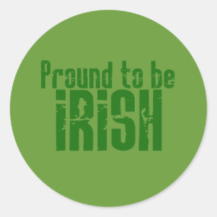 Pegatina Redonda Orgulloso de ser irlandés