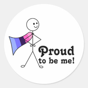 Pegatina Redonda Orgulloso de ser mi omnisexual súper héroe de la b