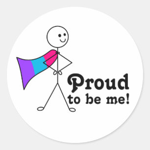 Pegatina Redonda Orgulloso de ser mi super héroe del Orgullo Androg
