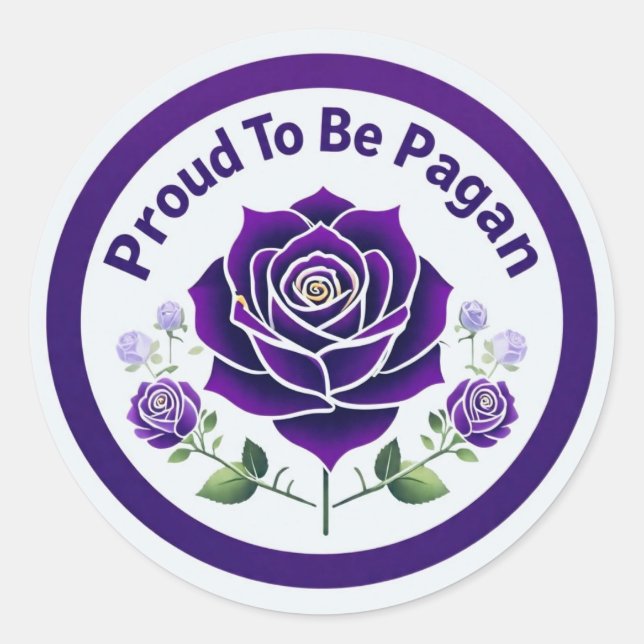 Pegatina Redonda Orgulloso de ser pagano (Anverso)
