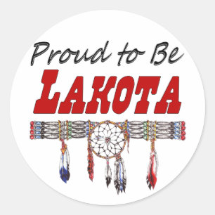 Pegatina Redonda Orgulloso de ser Pegatinas o calcomanías lakota