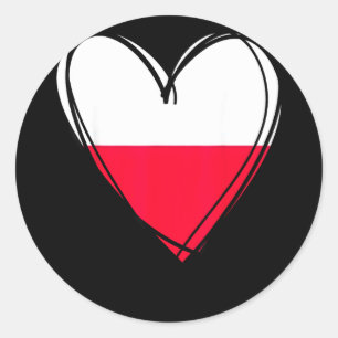 Pegatina Redonda Orgulloso de ser polaco amo varsovia polonia bande