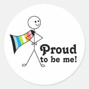 Pegatina Redonda Orgulloso de ser súper héroe del Orgullo Gay