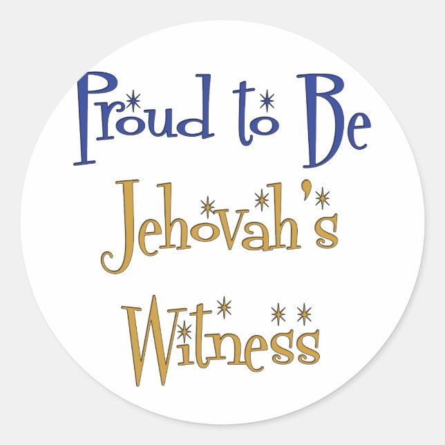 Pegatina Redonda Orgulloso de ser testigo de Jehová (Anverso)
