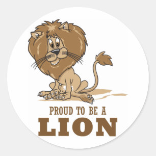 Pegatina Redonda Orgulloso De Ser Un León
