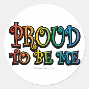 Pegatina Redonda Orgulloso De Ser Yo LGBT