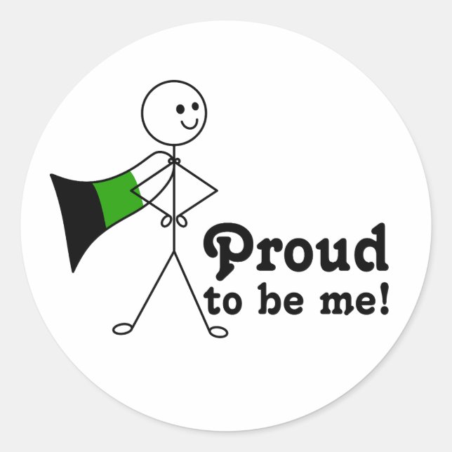 Pegatina Redonda Orgulloso de ser yo Neutrois Orgullo super héroe (Anverso)