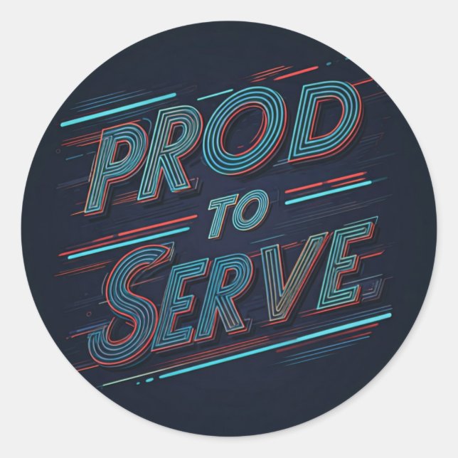 Pegatina Redonda Orgulloso de servir (Anverso)