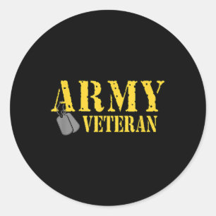 Pegatina Redonda Orgulloso Ejército de veteranos camisas de orgullo