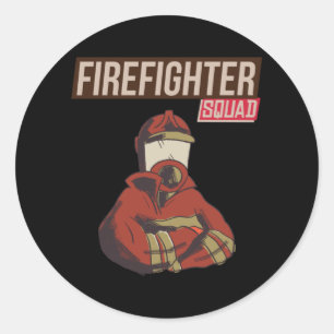 Pegatina Redonda Orgulloso Escuadrón de Bomberos