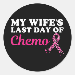 Pegatina Redonda Orgulloso Esposo, el último día de cáncer de quimi