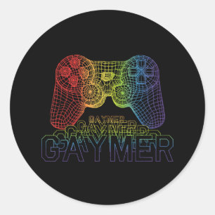 Pegatina Redonda Orgulloso Gaymer, juego del orgullo gay
