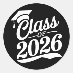 Pegatina Redonda Orgulloso Graduado Graduación Clase De 2026
