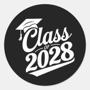 Pegatina Redonda Orgulloso Graduado Graduación Clase De 2028