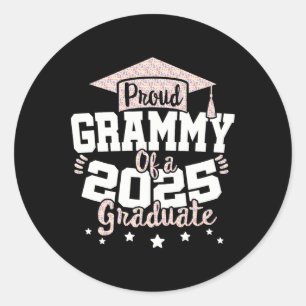 Pegatina Redonda Orgulloso Grammy De Un Graduado Superior De 2025 C