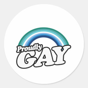 Pegatina Redonda Orgulloso Hombre Gay