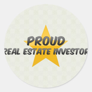 Pegatina Redonda Orgulloso inversor inmobiliario