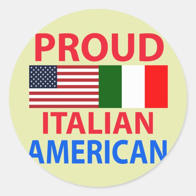 Pegatina Redonda Orgulloso italiano-americano (Anverso)