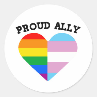 Pegatina Redonda Orgulloso LGBTQ Ally