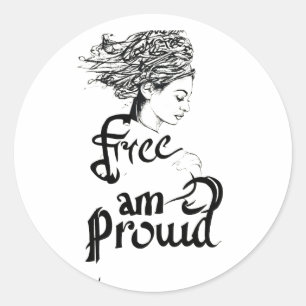 Pegatina Redonda "Orgulloso Libre"
