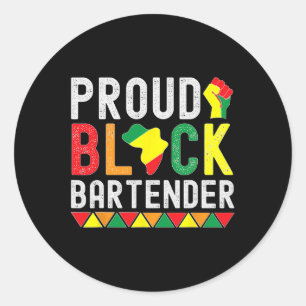 Pegatina Redonda Orgulloso Mes De Historia Negra De Borrador Negro