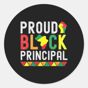 Pegatina Redonda Orgulloso Mes Negro Principal De Historia Para Pri