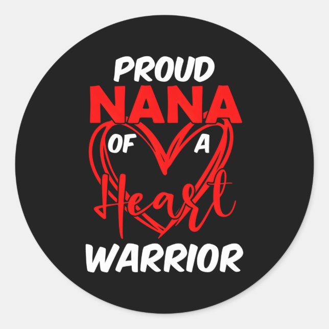 Pegatina Redonda Orgulloso Nana De Un Niño Guerrero Concienciación (Anverso)