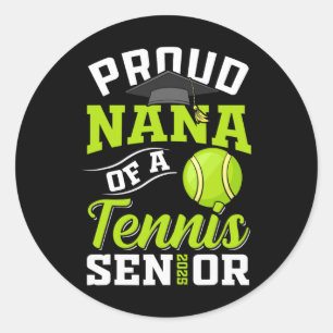 Pegatina Redonda Orgulloso Nana De Un Típico Superior De Tenis De G