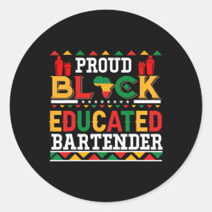 Pegatina Redonda Orgulloso negro educado por el disfraz de la birti
