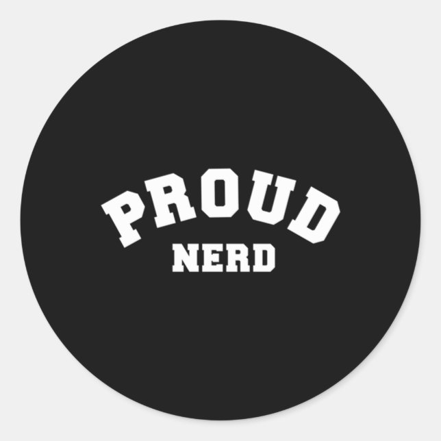 Pegatina Redonda Orgulloso Nerd (Anverso)