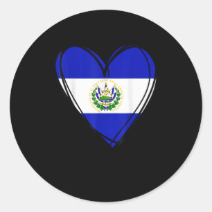 Pegatina Redonda Orgulloso Niño Salvadoreño Mi Hola El Salvador Ban