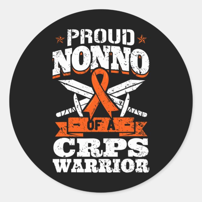 Pegatina Redonda Orgulloso No De Una Cinta De Concienciación De RSD (Anverso)