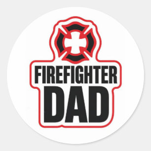Pegatina Redonda Orgulloso padre bombero