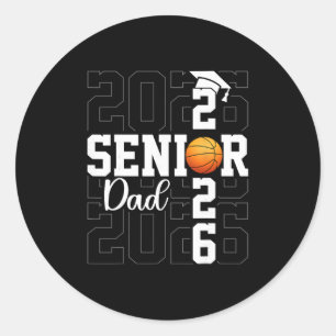 Pegatina Redonda Orgulloso padre Cl de 2026 Sketll padre senior gra
