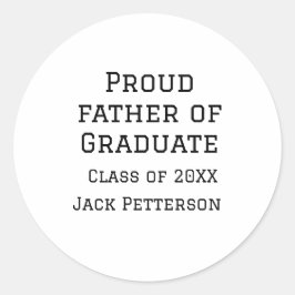 Pegatina Redonda Orgulloso padre de la clase de graduados de 20XX a