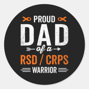 Pegatina Redonda Orgulloso padre de un sobreviviente del RSD CRPS