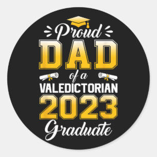 Pegatina Redonda Orgulloso padre de Valedictorian 2023 Clase 20