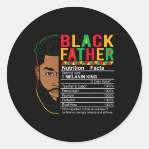Pegatina Redonda Orgulloso padre negro africano padre Junetdecimo p