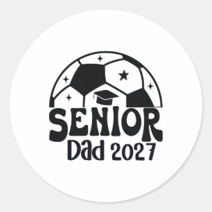 Pegatina Redonda Orgulloso Padre Senior Fútbol Cl De 2027 Graduació