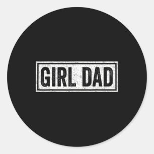Pegatina Redonda Orgulloso Papá De Chicas Sorprendente Camisa Para