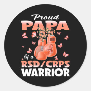 Pegatina Redonda Orgulloso Papa De Rsd Crps Boxeo De Conciencia De