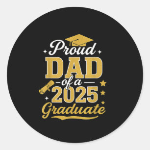 Pegatina Redonda Orgulloso Papá De Un Graduado Superior De 2025