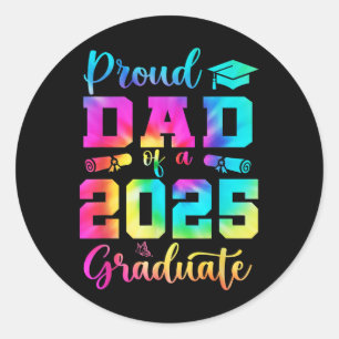 Pegatina Redonda Orgulloso Papá De Un Padre De Camisa Graduada En 2
