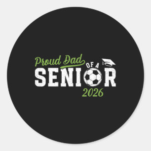 Pegatina Redonda Orgulloso Papá De Un Padre Senior De Fútbol 2026
