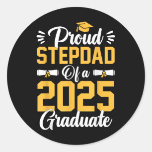 Pegatina Redonda Orgulloso Paso Papá De Un Cl De 2025 Graduado Seni