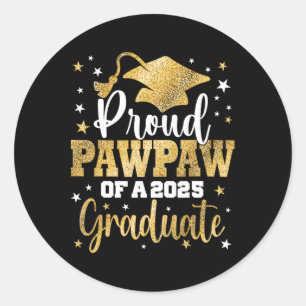 Pegatina Redonda Orgulloso Pawpaw De Un Graduado Superior De 2025 D