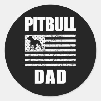 Pegatina Redonda Orgulloso Pitbull Dad American Bully