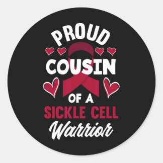 Pegatina Redonda Orgulloso Primo De Una Célula Falsa De Célula